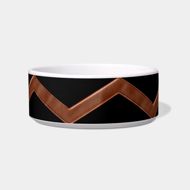 Metalic Bronze Zig Zag Muster Napf (Vorderseite)