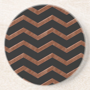 Metalic Bronze Zig Zag Muster Untersetzer