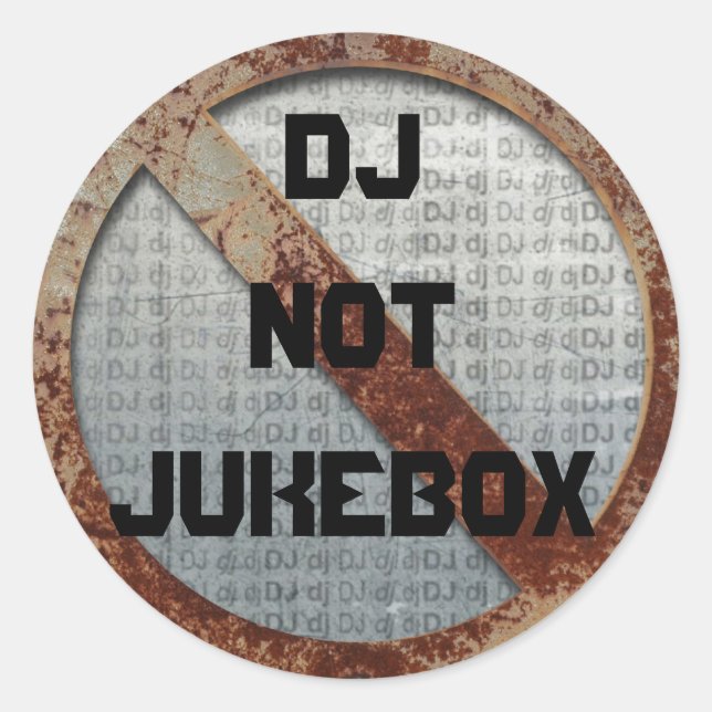 Metalic DJ nicht Jukebox-Aufkleber Runder Aufkleber (Vorderseite)