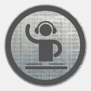 Metalic-DJ-Symbol Runder Aufkleber