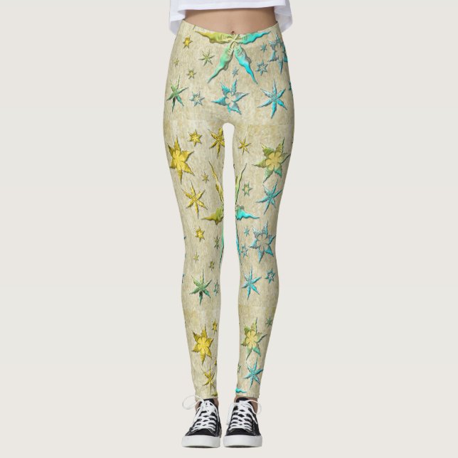 metalische Seesterne mit texturierter cooler Süßig Leggings (Vorderseite)