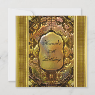 Metall Antiquiert Gold Buch Männer 60. Geburtstag Einladung