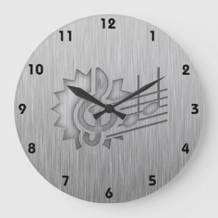 Metall-Blick dreifacher Clef Große Wanduhr
