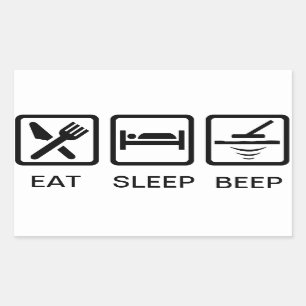 Metall, das EAT-SLEEP-BEEP Abziehbild ermittelt Rechteckiger Aufkleber