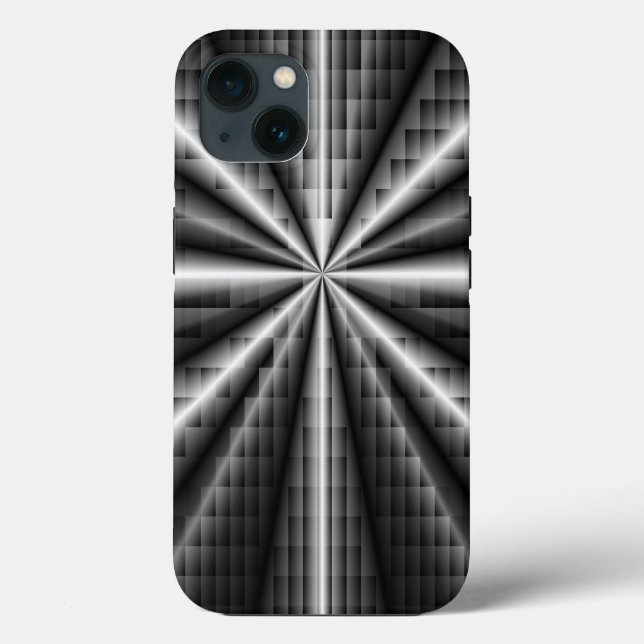 Metall-Dunkel-Edelstahl-Mosaik Case-Mate iPhone Hülle (Rückseite)