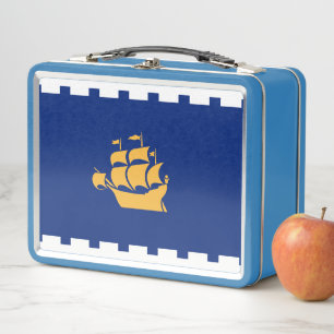 Metall-Edelstahl-Lunchbox mit Flagge von Québec-St Metall Brotdose