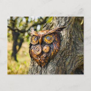 Metall-Eulen-Gartenskulptur Postkarte