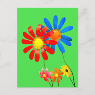 Metall-Gartenblumen Postkarte