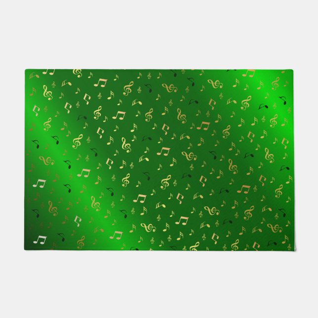 Metall, glänzend, muster, musik, note, elegant, fußmatte (Vorderseite)