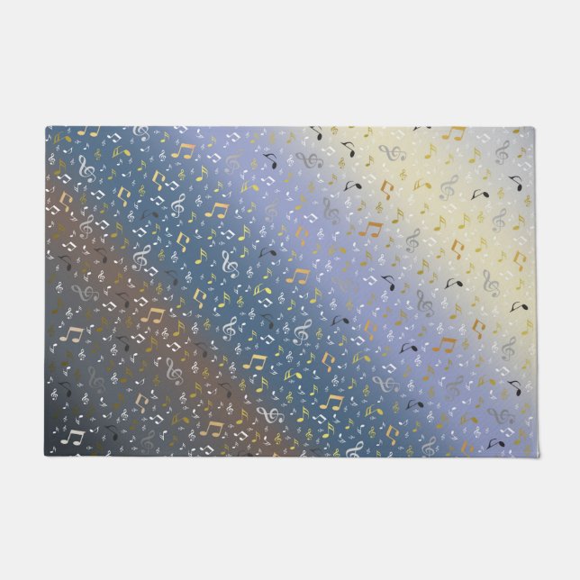 Metall, glänzend, muster, musik, note, elegant, fußmatte (Vorderseite)