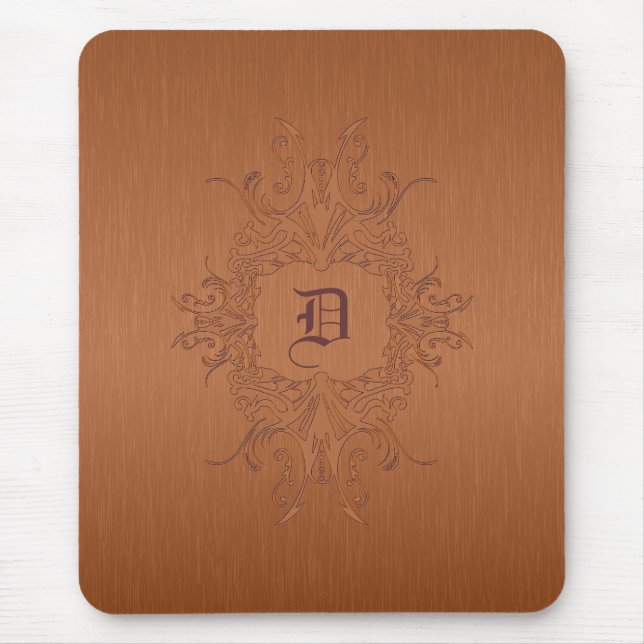 Metall-Kupfer braun gebürstetes Aluminium-Look Mousepad (Vorne)