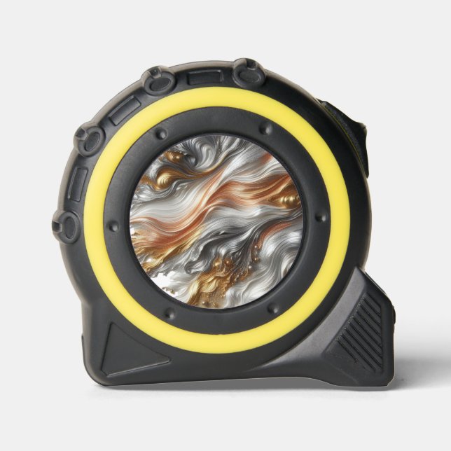 Metall Kupfer, Silber und Gold Swirl Maßband (Vorderseite)