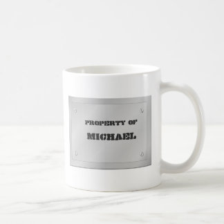 Metall-Namensschild Kaffeetasse