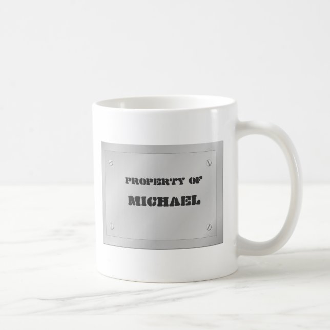 Metall-Namensschild Kaffeetasse (Rechts)
