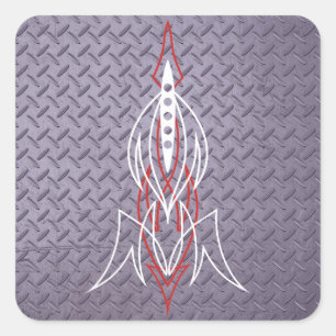 Metall Pinstriping Quadratischer Aufkleber
