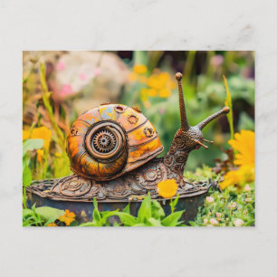 Metall-Schneckengarten-Ornament Postkarte