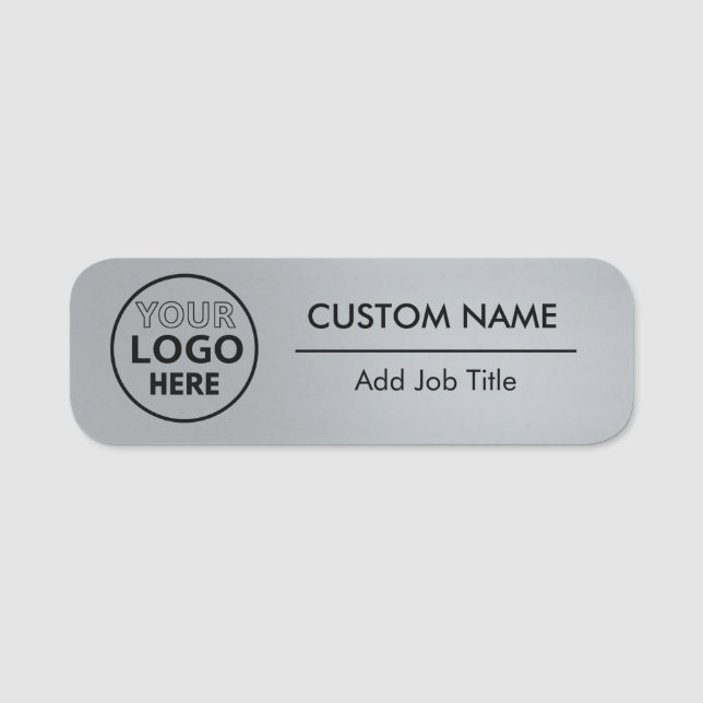 Metall Silber Style Pin oder magnetischer Mitarbei Namensschild (Vorderseite)