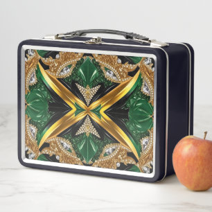 Metall-Stainless-Lunchbox mit Jamaica-Farben Metall Brotdose