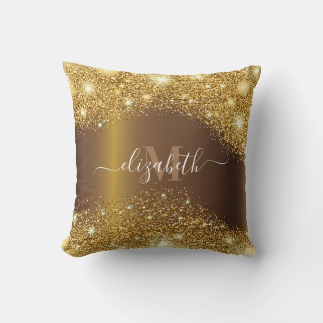Metall und Goldener Glitzer Kissen (Vorderseite)