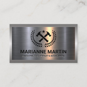 Metallaluminium   Cross Hammer Logo Visitenkarte