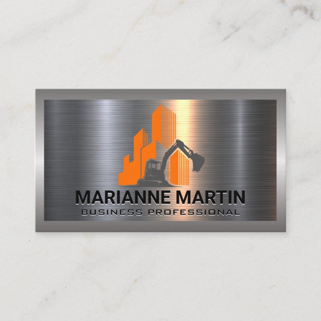 Metallaluminium | Gebäude-Symbol Visitenkarte (Vorderseite)