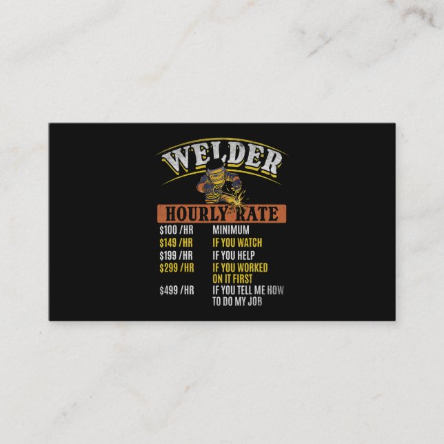 Metallarbeiter Schweißen MIG Welder Funny Welder H Visitenkarte (Vorderseite)