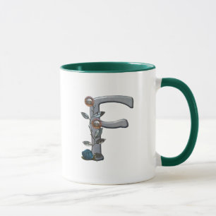 MetallBlumen-Monogramm F Tasse