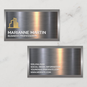 Metallbürste Logo für Immobilien Visitenkarte