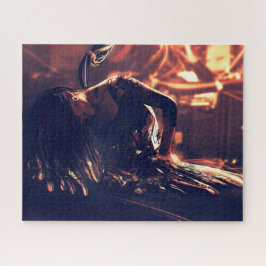 Metallcyberpunk-Frauen-Puzzlespiel