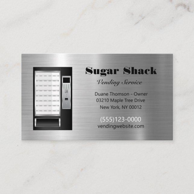 Metalldesign Food Snack Vendor Service Visitenkarte (Vorderseite)
