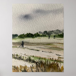 Metalldetektion in den Feldern Poster