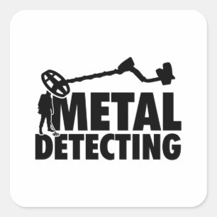 Metalldetektor Geocaching   Schatzsuchgeschenke Quadratischer Aufkleber