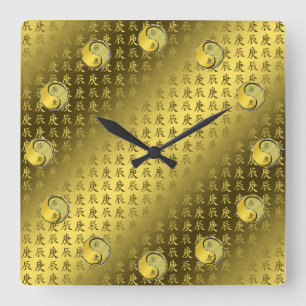 Metalldrache Quadratische Wanduhr
