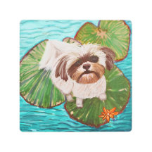 Metalldruck Lilien-AuflageShih Tzu