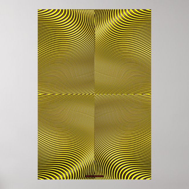Metalle auf gelben optischen Illusionen Wall Art Poster (Vorne)