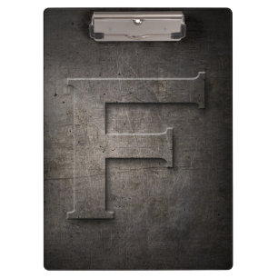Metalle Rustic F Monogram Clipboard Klemmbrett