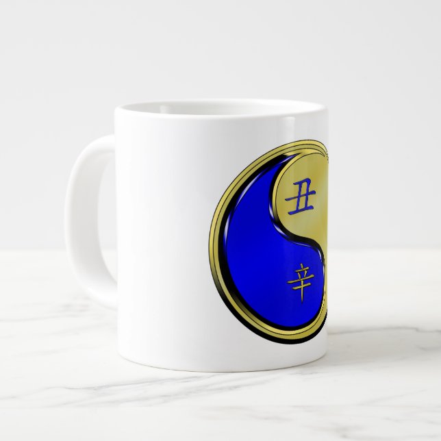 Metallener Ochse Jumbo-Tasse (Vorderseite Links)