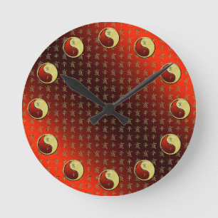 Metallener Wasserbüffel Runde Wanduhr