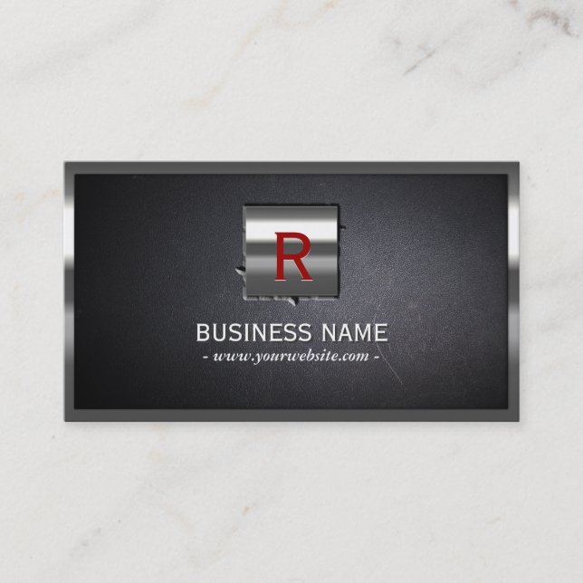 Metalletikett Embed Steel Border Business Card Visitenkarte (Vorderseite)