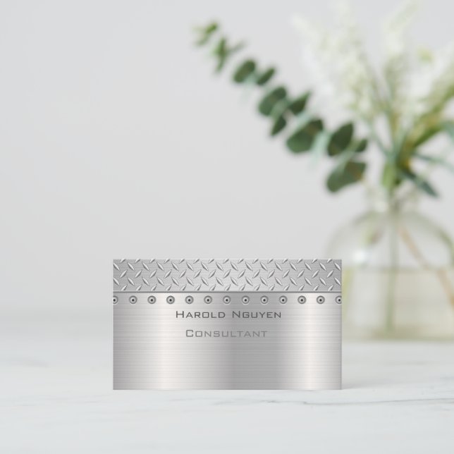 Metallfaser, rostfreier Stahl Visitenkarte (Stehend Vorderseite)