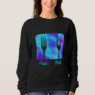 Metallgabel aus Kunststoffen auf Heavy Metal Music Sweatshirt