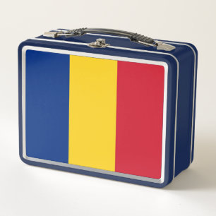Metallgehäuse mit rumänischer Flagge Metall Lunch Box