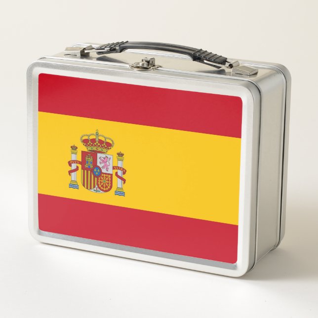 Metallgehäuse mit spanischer Flagge Metall Brotdose (Vorderseite)