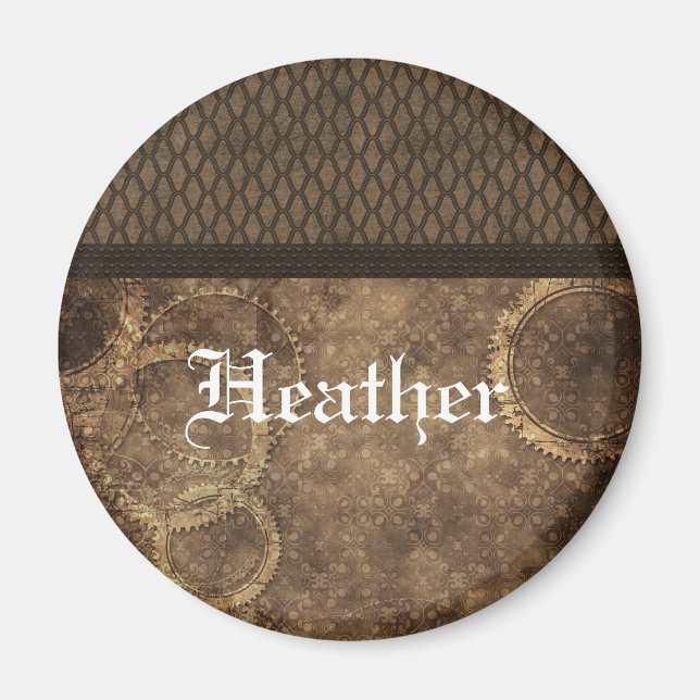 Metallgestänge Steampunk Magnet, braun Magnet (Vorne)