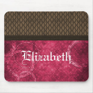 Metallgestänge Steampunk Mousepad, rosa Mousepad