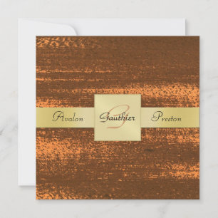 Metallgold-Monogramm-Imitat aus Kupfer Einladung
