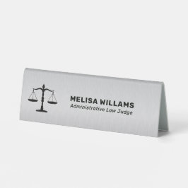 Metallgrau-Tischständer mit individuellem Logo Tischaufsteller