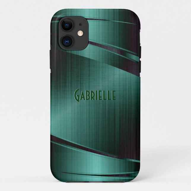 Metallgrün gestrichene Aluminiumlackierung Case-Mate iPhone Hülle (Rückseite)