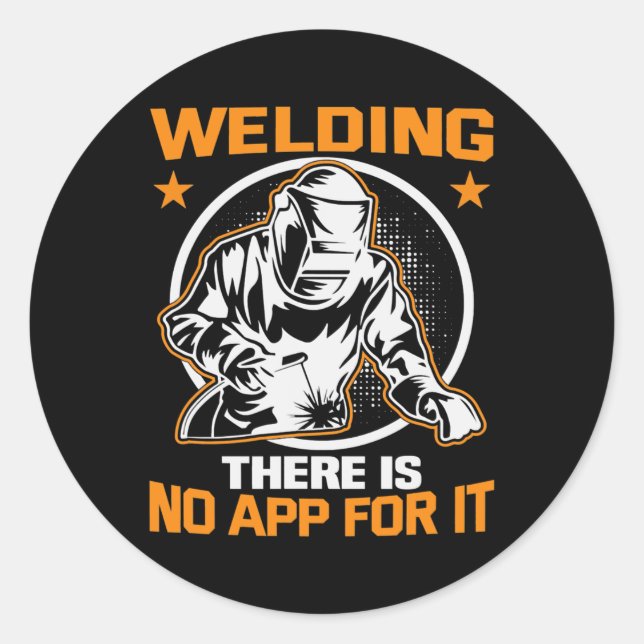 Metallhandwerker Meme Welding gibt es keine App fü Runder Aufkleber (Vorderseite)