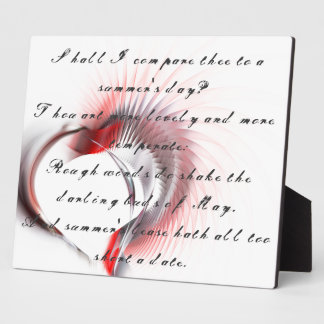 Metallherz mit Shakespeares Sonnet 18 Fotoplatte